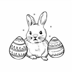 Easter surprise - Easter bunny and eggs coloring motif