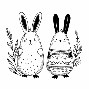 Easter vacation - Easter bunny drawing template to print out