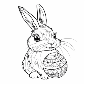 Easter wish - Easter bunny coloring page for kids