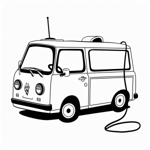 Electric car charging - Electric bus charging coloring page