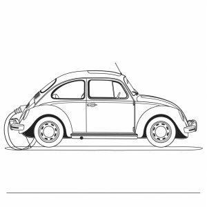 Electric car charging - Electric car charging coloring page