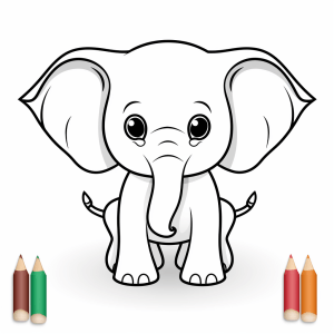 Elephant - Colorful elephant fun to color in