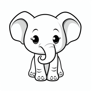 Elephant - Cute elephant coloring page to print