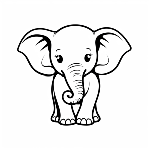 Elephant - Cute elephant to color in