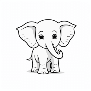 Elephant - Coloring picture cute elephant