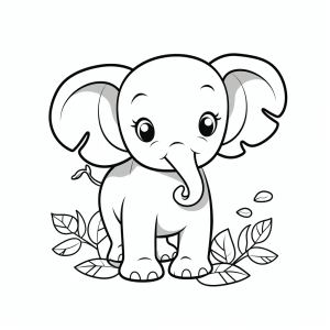 Elephant - Elephant coloring page for kids