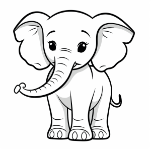 Elephant - Cute elephant to color in