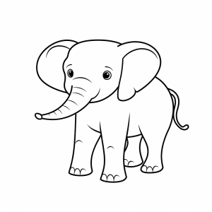 Elephant - Coloring page elephant for kids