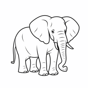 Elephant - Friendly elephant coloring picture