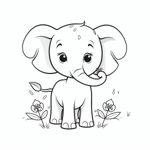 Elephant - Playful baby elephant coloring page