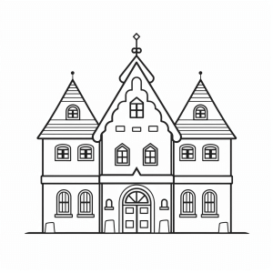 Elf house - Enchanting fairy house coloring page