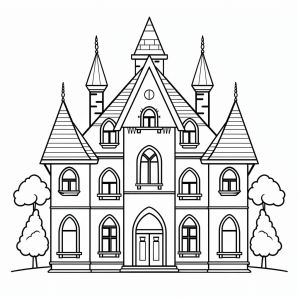 Elf house - Fairytale fairy house coloring page