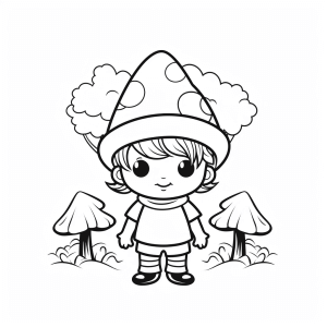 Elf in the forest - Elf in the forest adventure coloring picture