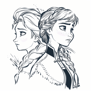 Elsa and Anna from Frozen - Elsa and Anna coloring adventures