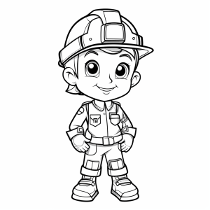 Engineer - Coloring page of a little engineer - combining creativity and technology