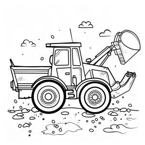 Excavator and bucket wheel action - Excavator and bucket wheel coloring fun for children