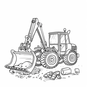 Excavator and demolition work - Excavator and demolition work Coloring fun