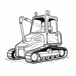 Excavator on construction site - Construction site vehicle to color in