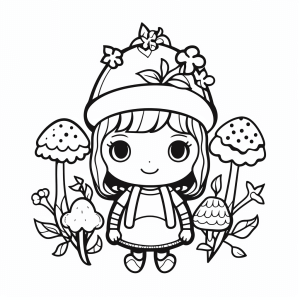 Fairy garden - Fairy garden coloring page for children