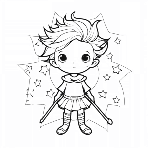 Fairy with magic wand - Discover the magical fairy with a magic wand to color in