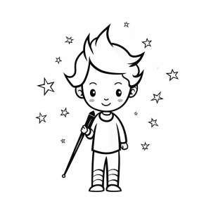 Fairy with magic wand - Magical fairy with magic wand coloring page