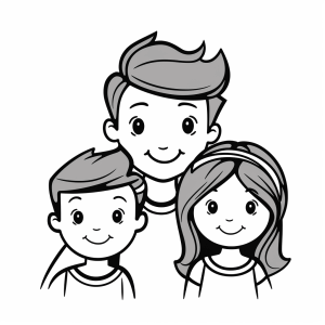 Family - Happy family drawing to color in