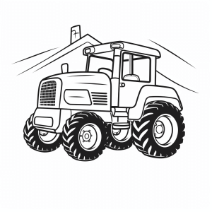 Farm tractor - Colorful farm tractor to color in