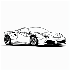 Ferrari - Speedy Ferrari: coloring template for young racing drivers