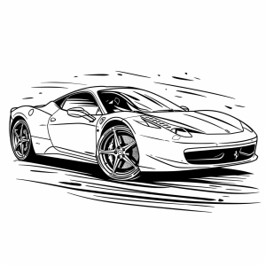 Ferrari - Italian sports car coloring page