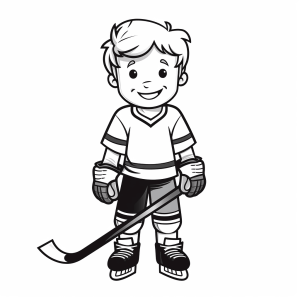 Field hockey - Field hockey player coloring picture for kids