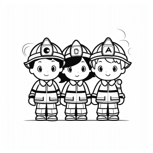 Fire department operation - Firefighter heroes coloring page