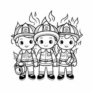 Fire department operation - Fire department operation coloring drawing for children