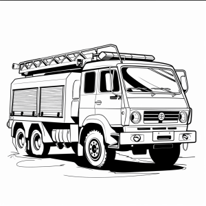 Fire engine in action - Fire engine in action coloring page