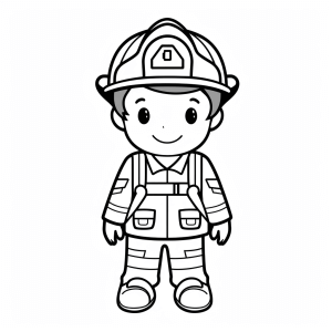 Firefighter in action - Firefighter in action coloring picture