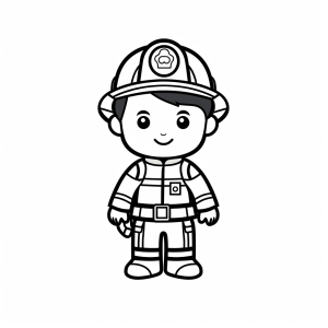 Fireman - Firefighter coloring picture for children