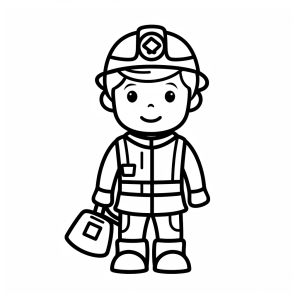 Fireman - Firefighter boy coloring picture