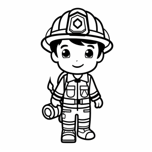 Fireman - Firefighter coloring picture for children