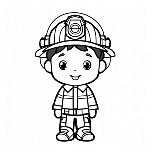 Fireman - Firefighter coloring picture for children