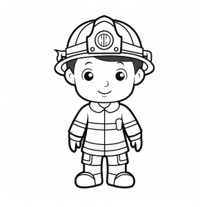 Fireman - Fireman Junior - Coloring picture for young rescuers