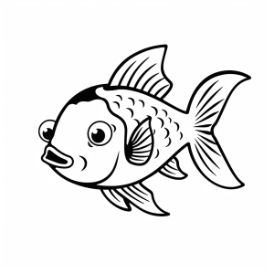 Fish - Cheerful fish - Creative coloring page