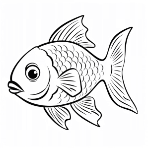 Fish - Happy fish coloring page for kids