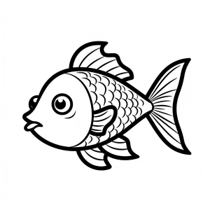 Fish - Cheerful underwater fish to color