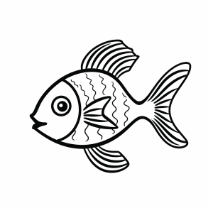 Fish - Coloring page of a happy fish