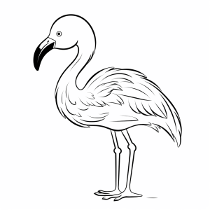 Flamingo - Colorful flamingo coloring page for kids