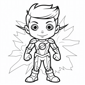 Flash - Lightning heroes cartoon character to color in