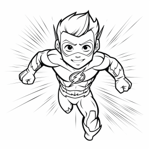 Flash - Superhero in flight coloring picture