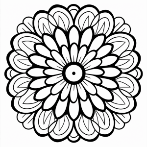 Flower - Flowers mandala coloring picture