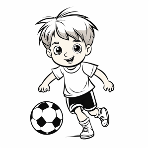 Footballers dribbling - Soccer dribbling coloring picture for young fans