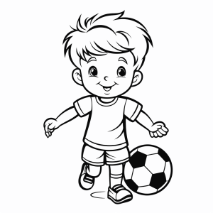 Footballers dribbling - Coloring picture of a soccer player in action