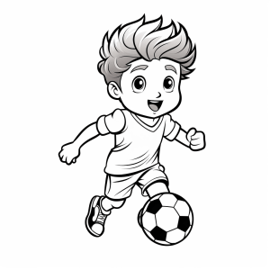 Footballers in action - Soccer player coloring page for kids